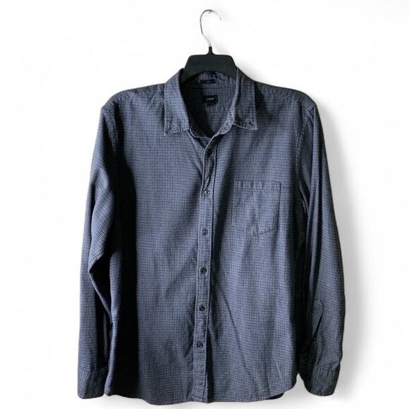 JCrew Herringbone Shirt Mens XL Slim Long Sleeve Chest Pocket Flannel Button Up - Picture 1 of 6
